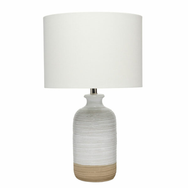 Ashwell Table Lamp In White/Natural Ceramic