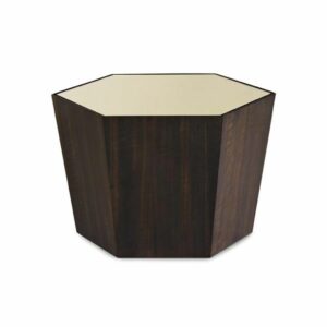 Gold Mirrored Top 27" Hexagonal Cocktail Table (Shorter One)