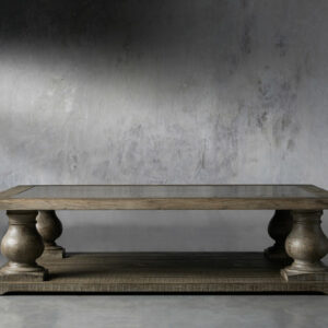 Hudson 60" Coffee Table In Hudson Grey With Bluestone Top