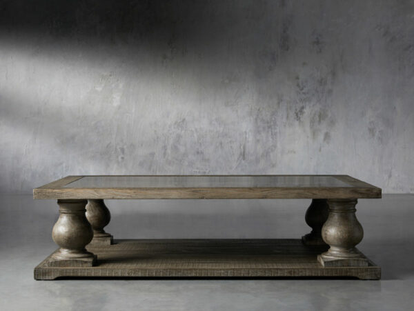 Hudson 60" Coffee Table In Hudson Grey With Bluestone Top