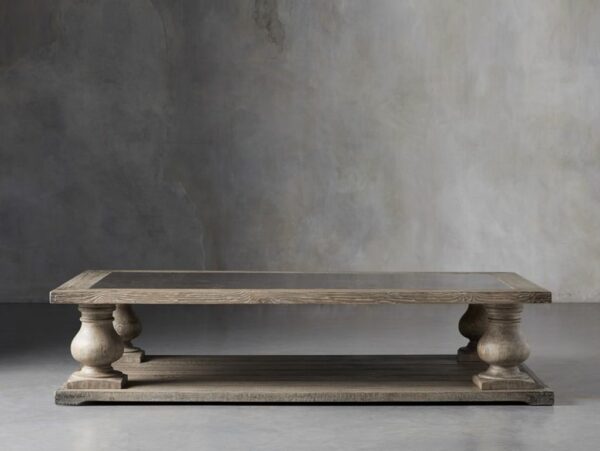 Hudson 71" Coffee Table  In Hudson Grey With Bluestone Top