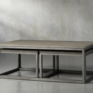 Palmer Rectangle Nesting Coffee Table Set In Stone On Ash