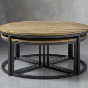 Palmer Round Nesting Coffee Table In Natural Oak