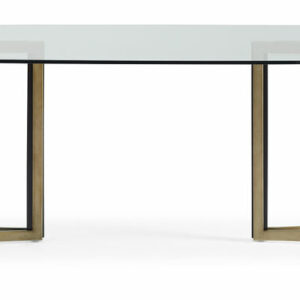 Remix Double Pedestal Glass Top Table