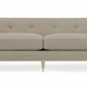 Taupe Tuxedo Sofa With Exposed Frame